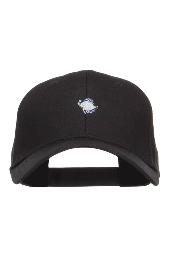 Mini Tropical Fish Embroidered Cotton Cap - Black OSFM