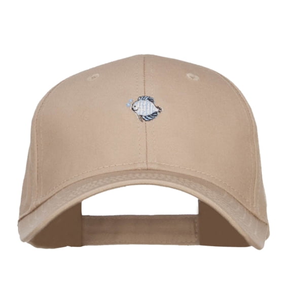 Mini Tropical Fish Embroidered Cotton Cap - Khaki OSFM