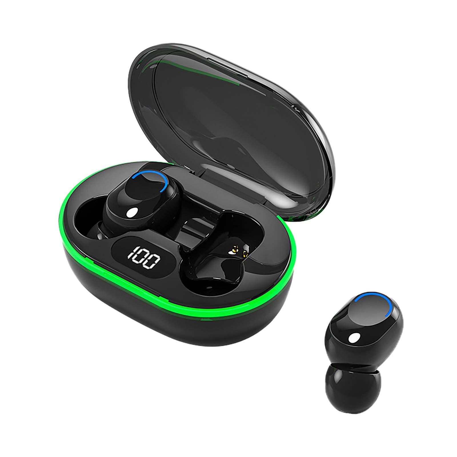 iporachx Wireless Earbud in Ear Wireless Earphones Bass Bluetooth Earphones Wireless Headphones 45H Playtime with Earhooks IP7 Waterproof Headset for Sport Built in Mic Black Walmart