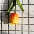 thumbnail image 1 of Mini Tulip Artificial Bouquet 35.5cm Orange – Lifelike Plastic Fake Flowers for Wedding Party Home Office Table Centerpiece, 1 of 4