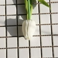 thumbnail image 1 of Mini Tulip Artificial Bouquet 35.5cm White – Lifelike Plastic Fake Flowers for Wedding Party Home Office Table Centerpiece, 1 of 7