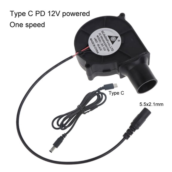 Mini Turbo Blower 5V Blower Fan Portable Centrifugal Fan With Speed Controller 2500RPM BBQ Grill Cooking Blower ,Powerful & Energy-Efficient