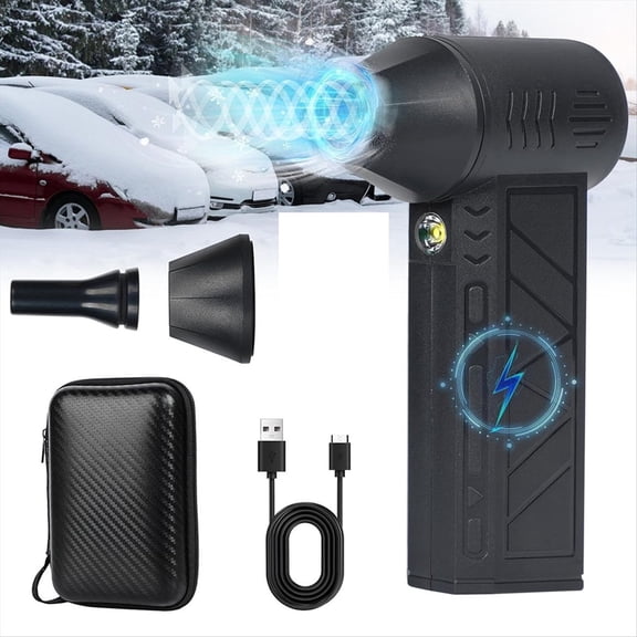 Mini Turbo Blower, Handheld Small Car Blower, Mini Dust Blower with LED Light, Cordless Air Duster for Keyboard Cleaning, PC Computer, Electronics, Home & Office, 9.8 oz, Lightweight