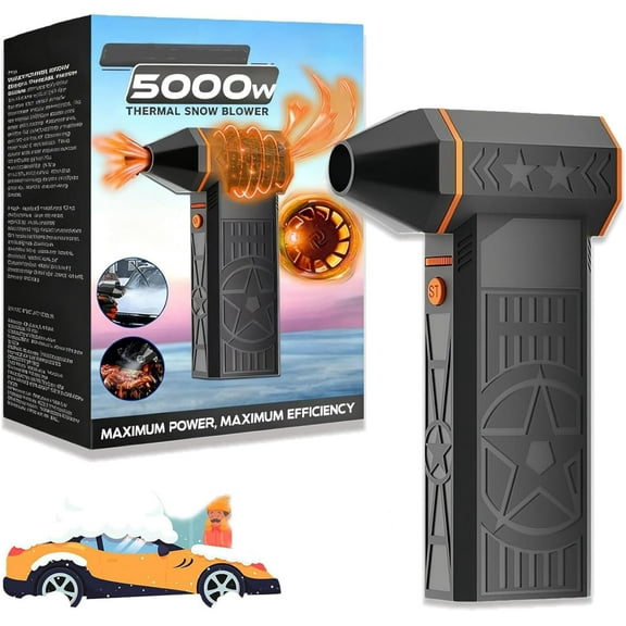 Mini Turbo Snow Blower for Car, 2026 Upgrade Portable Handheld 5000w Thermal Blower with Efficient Turbine Tech for Car Windshield Defrost, Snow Removal (1 PCS)