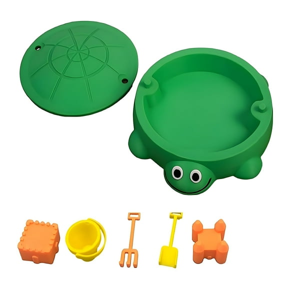 Mini Turtle Sandbox Desk Toy with Mini Tools, 3D Printed Turtle Sandbox Kit for Home Interactive(Green 4x4x2inch)