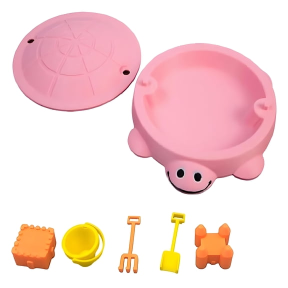 Mini Turtle Sandbox Desk Toy with Mini Tools, 3D Printed Turtle Sandbox Kit for Home Interactive(Pink 4x4x2inch)