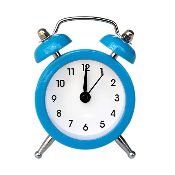 Mini Twin Bell Alarm Clock Set 3x2 inch Loud Vintage Metal Alarm Clocks with Stereoscopic Dial, Analog Travel Clocks with Backlight, Silent Non-Ticking Design for Heavy Sleepers