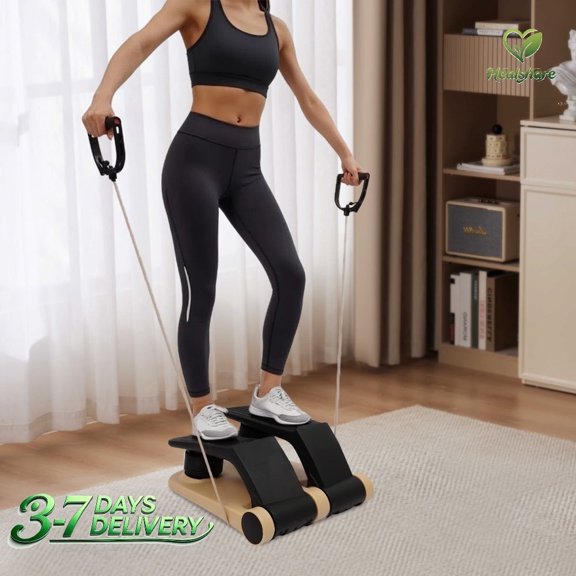 Mini Twist Stepper, Step Fitness Machine, Air Stepper With Resistance Bands, Leg Rehabilitation Training, Quiet Smooth Motion, Compact Build, For Home Physical Therapy Leg Recovery Exercise