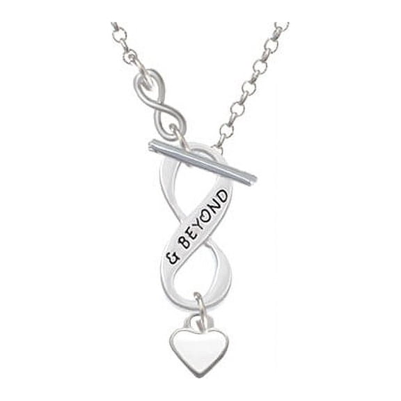 Mini Two Sided White Heart - To Infinity & Beyond Toggle Necklace