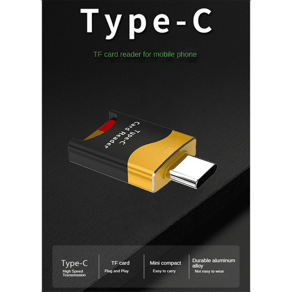 Mini Type-C Card Reader Mobile OTG Card Reader Hidden Card Slot Plug and Play Flash Drive TF Card Reader