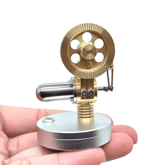Mini β-Type Stirling Engine Model, Vertical Hot Air Engine, External Combustion Physics Demonstration, Metal Mechanical Model Kit, Educational STEM Science Desk Display Gift for Teens & Adults