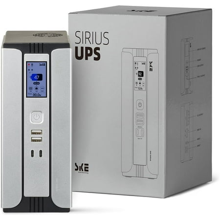 Mini UPS Battery Backup and Surge Protector Uninterruptible Power Supply for Laptop Modem Printer