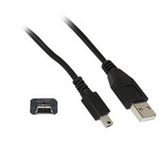Mini USB 2.0 Cable  Black  Type A Male to 5 Pin Mini-B Male  15 foot