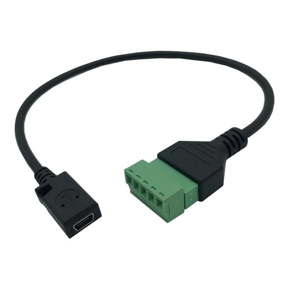 Mini USB 2.0 to 5Pin Screw Terminal Adapter Cable with Secure Screw Terminals No Solder 30cm Female to 5Pin for DIY Electronics & Smart Home