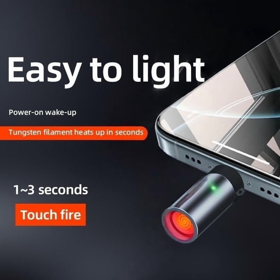 Mini USB-C Rechargeable Windproof Arc Lighter, Portable Low-Consumption Electronic Igniter for Outdoor Camping, Car, & Home Use, 1-Pack
