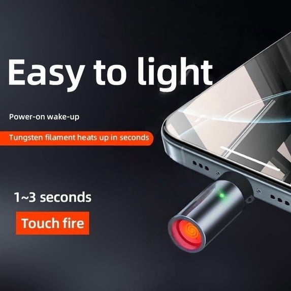 Mini USB-C Rechargeable Windproof Arc Lighter, Portable Low-Consumption Electronic Igniter for Outdoor Camping, Car, & Home Use, 1-Pack