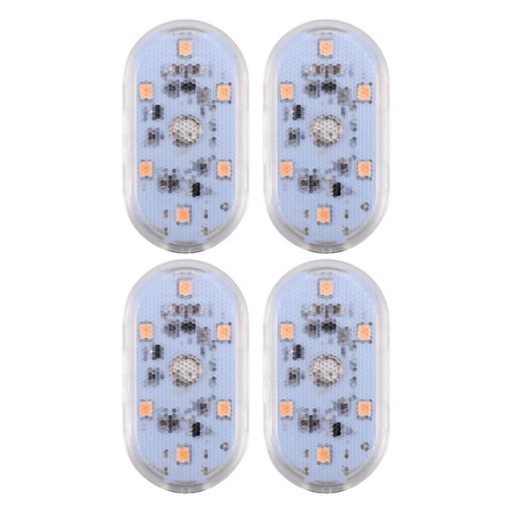 Mini USB Charging Magnetic Car LED Interior Light, White, 5V, Touch Activated, 1 to 4 Pack