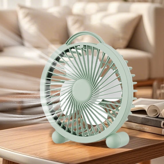 Mini USB Desk Fan, Portable Small Table Fan with Handle, Quiet Personal Cooling Fan for Home Office Travel(Green)
