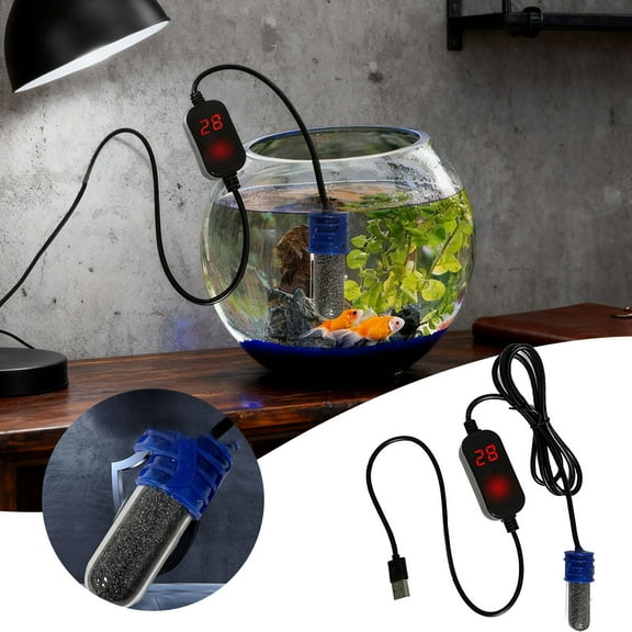 Mini USB Digital Screen Submersible Aquarium Heater Thermostatic Heating Rod For Tanks Pet Turtle Habitat Supplies