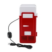 Mini USB Fridge,LED Compact Portable Skin Care Refrigerator USB Refrigerator Drinks Beverage Cans Refrigerator and Heater for Home, Office, Car and College Dorm Room[red]