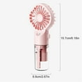 thumbnail image 1 of Mini USB Handheld Fan: Set Of 2 Battery Pocket Fans With Mist Spray Function 20ml Water Tank (Mini Fan Humidifier Mini Water Spray Fan Table Fan),pink ,1PC, 1 of 4