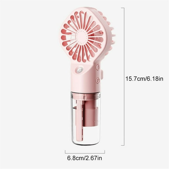 Mini USB Handheld Fan: Set Of 2 Battery Pocket Fans With Mist Spray Function 20ml Water Tank (Mini Fan Humidifier Mini Water Spray Fan Table Fan),pink ,1PC