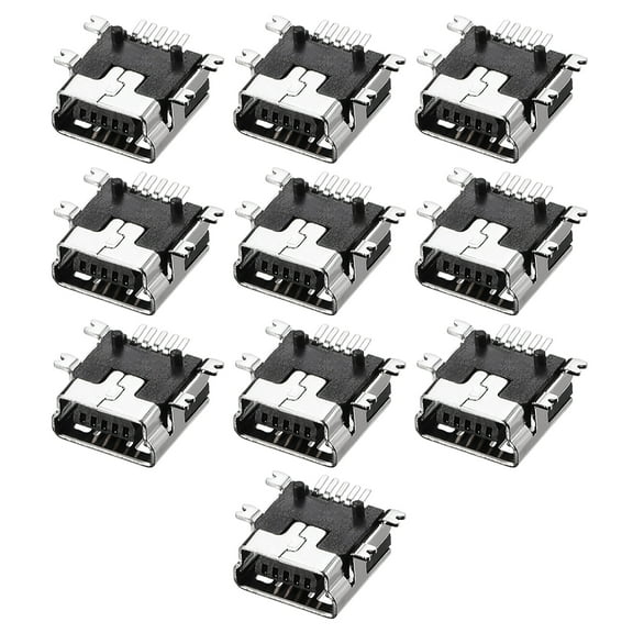 Mini USB PCB Connector Type-B 5P Female Jack SMT Surface Mounted Devices Short Body 10pcs