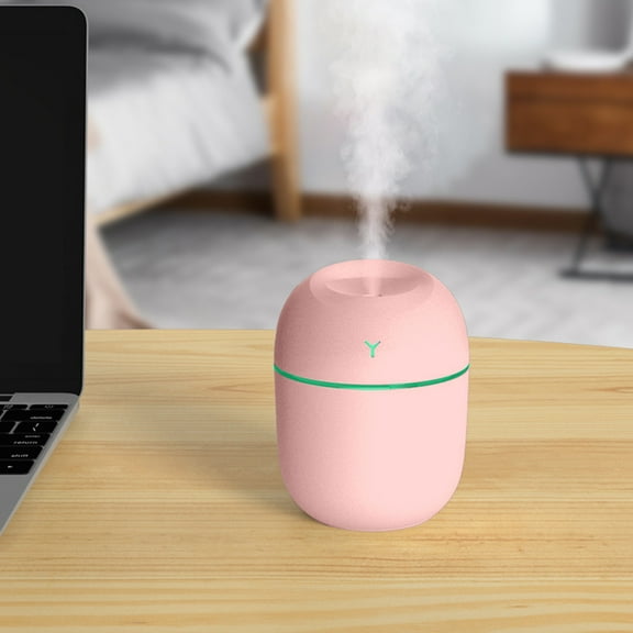 Mini USB Portable Humidifier for Bedroom,Office,Hotel,Car,Desktop Air Moisturizer,220ml/420ml Ultrasonic Mist,Silent Operation,Auto Shut-Off,Mood Night Light,Compact Travel-Friendly Design