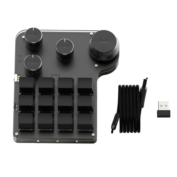 Mini USB Programming Custom Macro 12 Keys 4 Knobs RGB BT Mechanical Keyboar Gaming Keypad Mechanical Hotswap Macropad A