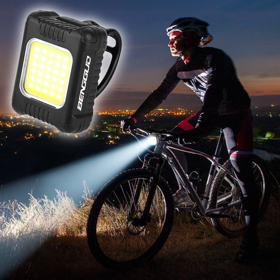 Mini USB Rechargeable Bicycle Headlight, 500 Lumens Strong Flashlight, COB LED Bike Tail Light Set for Outdoor Night Riding, Portable Pocket Flashlight for Camping Bungee Mount