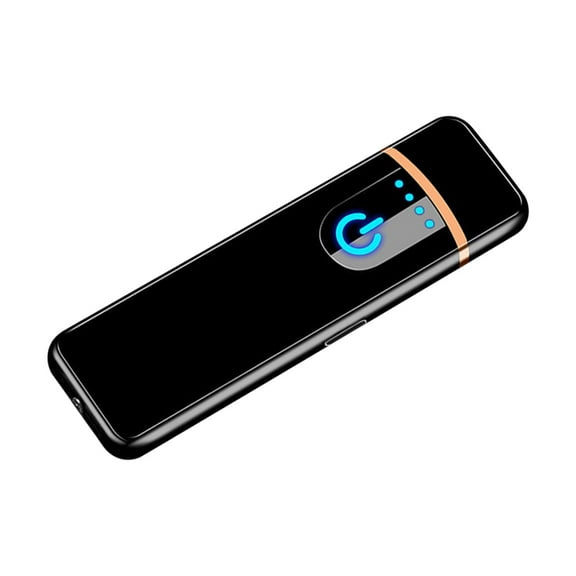 Mini USB Rechargeable Flameless Lighter - Touch Sensor Screen, Portable Cigarette Lighter for Daily Use & Travel, 1*3.2*0.4in/2.6*8.2*1cm, Black