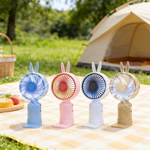 Mini USB Rechargeable Handheld Fan with Desktop Base, Small Electric Fan for and Outdoor Use, Cooling Fan with Adjustable Speed, Perfect for Personal Cooling On-the-Go, Easter Decor, 6*2in, Pink