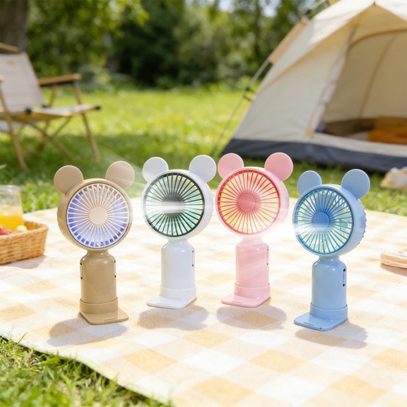 Mini USB Rechargeable Handheld Fan with Desktop Base, Small Electric Fan for and Outdoor Use, Cooling Fan with Adjustable Speed, Perfect for Personal Cooling On-the-Go, Easter Gifts, 6.3*2in, Pink