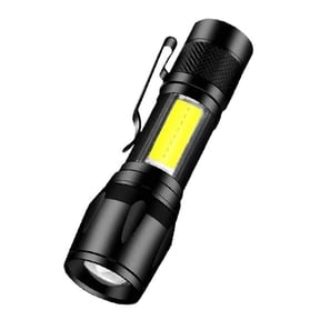 Mini USB Rechargeable LED Flashlight with Telescopic Zoom & Clip - Waterproof Camping, Hiking, Emergency Lamp