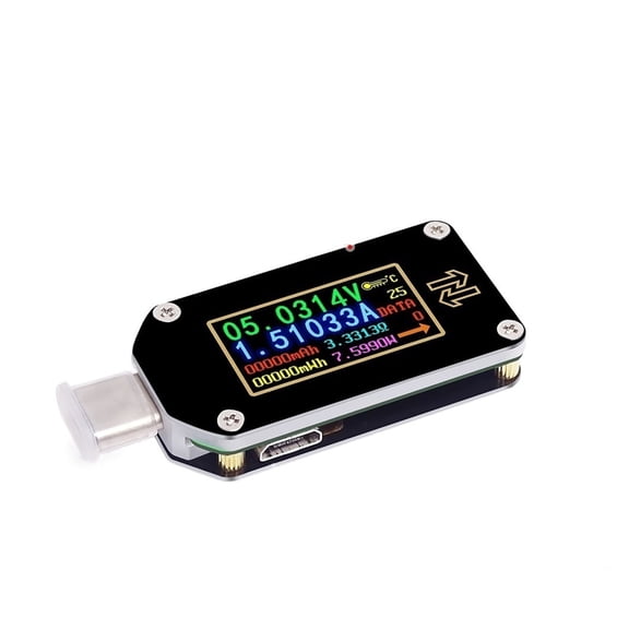 Mini USB Tester TC66/TC66C Type-C PD Trigger USB-C Voltmeter Ammeter Voltage Meter 2-Ways Current Meter Multimeter PD QC2.3/3.0 ,Easy to Operate