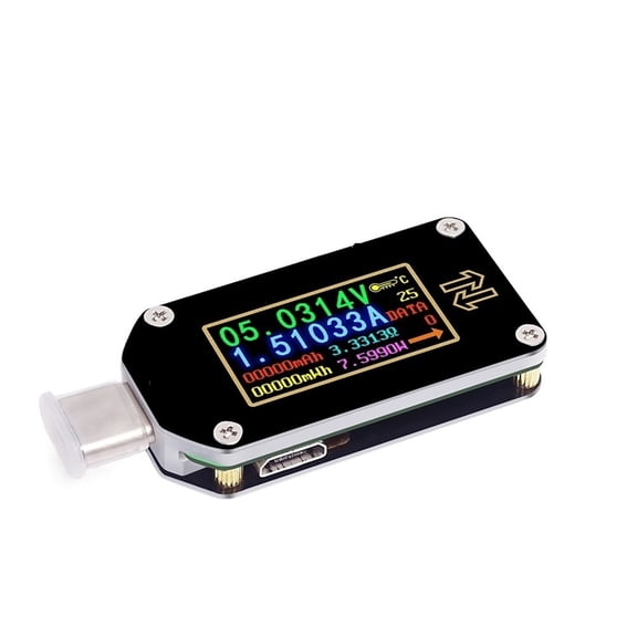 Mini USB Tester TC66/TC66C Type-C PD Trigger USB-C Voltmeter Ammeter Voltage Meter 2-Ways Current Meter Multimeter PD QC2.3/3.0 ,Live Data