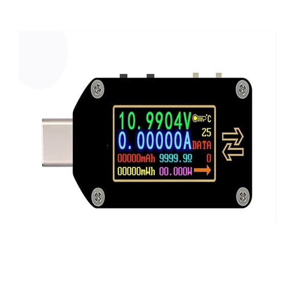 Mini USB Tester Type-C PD Trigger USB-C Voltmeter Ammeter Voltage Meter 2-Ways Current Meter Multimeter PD QC2.3/3.0 ,Live Data