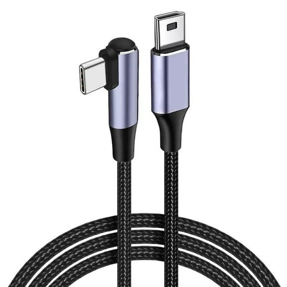 Mini USB to Type C Cable Charging Cord for GoPro Hero 3+ PS3 Controller MP3 Player Dash Cam Digital Camera GPS Receiver Gray