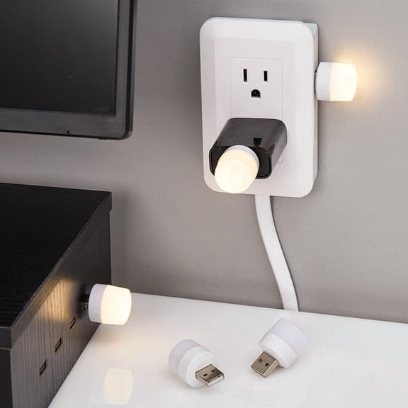 Mini USB Warm White LED Light Set Of 6 Easy To Use Compact Portable