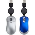 thumbnail image 1 of Mini USB Wired Mouse Retractable Cable Tiny Small Mouse 1600 DPI Optical Compact Travel Mice, 1 of 8