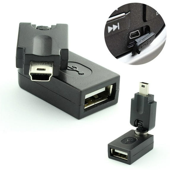 Mini USB to USB 2 0 Female 180 X 360 Flexible Angled 360 degree Rotating to Mini USB otg Adapter Cable