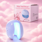Mini UV LED Nail Lamp, 8W Portable Nail Dryer with 4 LED Beads, 500mAh Rechargeable Cordless Gel Nail Light, 7000RPM Cooling Fan, Auto Sensor & Timer for Home Travel Use