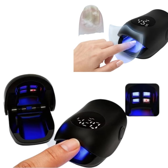 Mini UV LED Nail Lamp for Gel Nails, Portable Black Nail Dryer with Digital Timer Display, Compact Gel Nail Curing Light for Fingernails, Home Manicure Pedicure Nail Care Tool