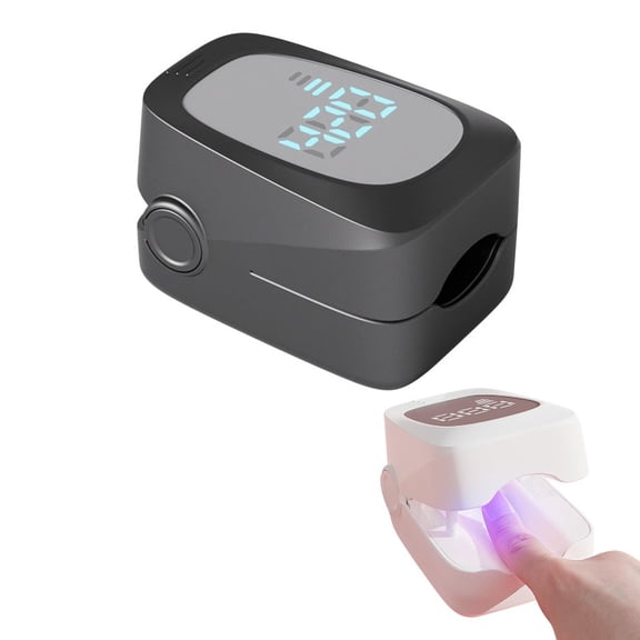 Mini UV LED Nail Lamp for Gel Nails, Portable Nail Dryer with Digital Timer Display, Compact Nail Curing Light for Fingernails and Toenails, Home Manicure Pedicure Nail Care Tool, Black