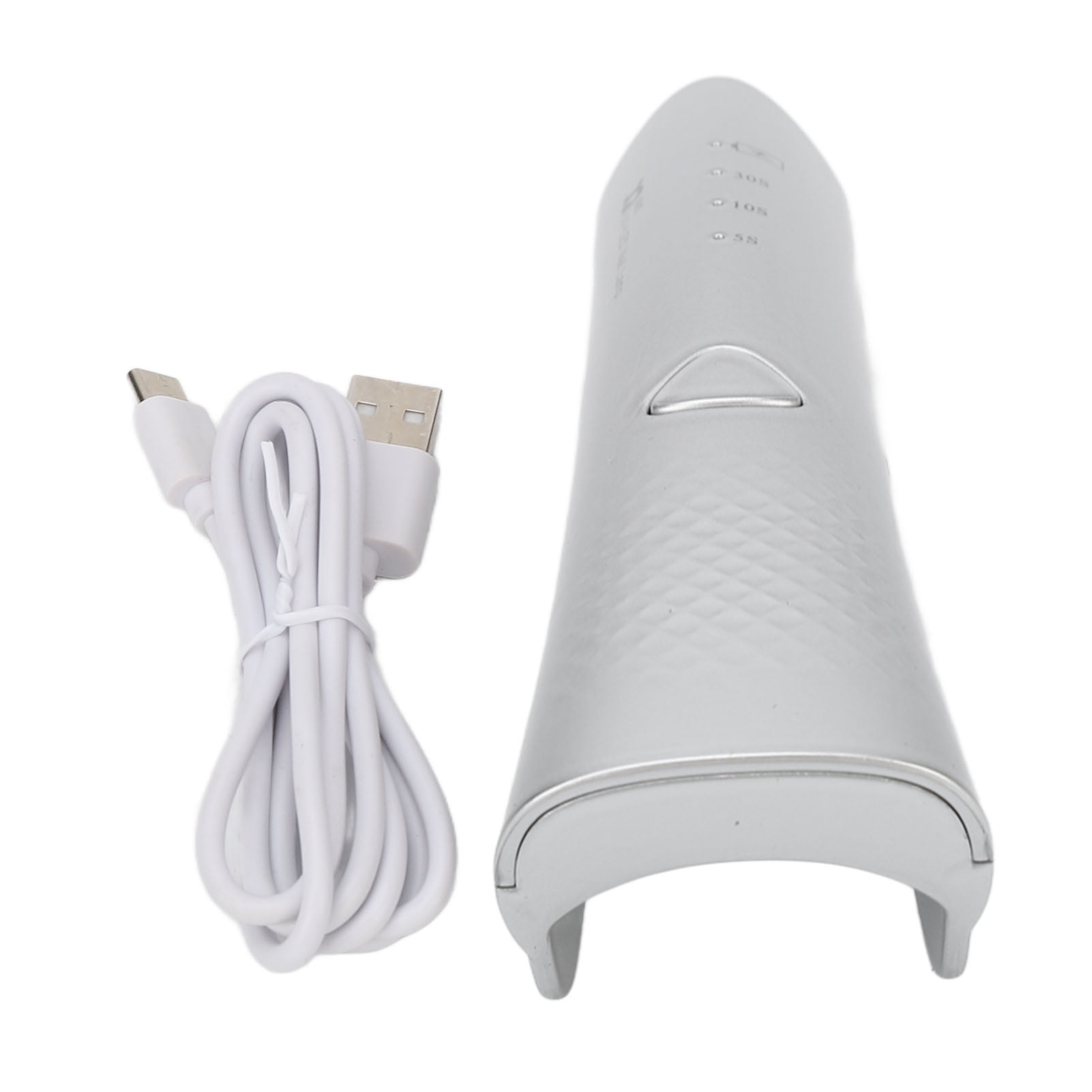Mini UV Nail Lamp 180 Degree Lighting 3 Gear Quick Drying Nail Polish Curing Light Silver