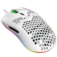 thumbnail image 1 of Mini Ultralight USB Wired Gaming Mouse 6 Kinds RGB Backlit 6 Levels Adjustable Lightweight Honeycomb Shell Mice for PC Gamers Xbox PS4,6 Programmable Buttons,White, 1 of 9