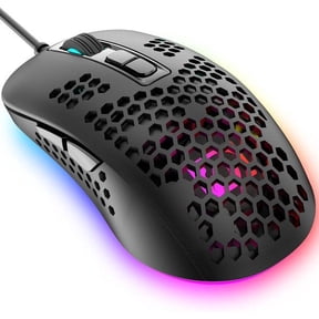 Mini Ultralight Wired Gaming Mouse,4 Kinds RGB Backlit,4 Levels Adjustable,Lightweight Honeycomb Shell Mice for PC Gamers,Xbox,PS4(Black
