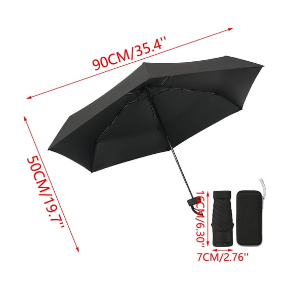 Mini Umbrella, Compact Foldable Metal Frame Portable Travel Umbrella with Uv Protection & Storage Case for Rain and Shine, Sleek Lightweight Pocket Parasol for Commuting, Travel and Shopping