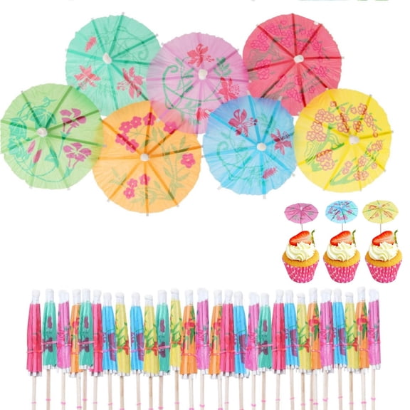 Mini Umbrella Drink Picks,Set of 288 Durable Cocktail Drink Umbrella Picks,Portable Decorative Toothpicks for Party,Hotel,Multicolor