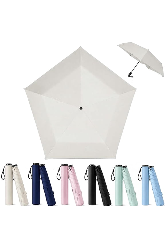 Mini Umbrella for Travel, Japan Pencil Umbrella Ultra Light Compact Folding Pocket Parasol, Upf 50+ Sun Protection Rain Shade, for Backpack Handbag Commute Outdoor